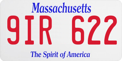 MA license plate 9IR622