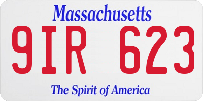 MA license plate 9IR623