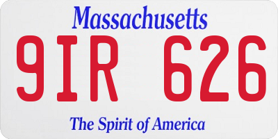 MA license plate 9IR626