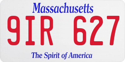 MA license plate 9IR627