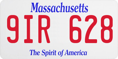 MA license plate 9IR628