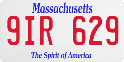 MA license plate 9IR629