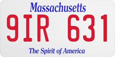 MA license plate 9IR631
