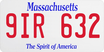 MA license plate 9IR632