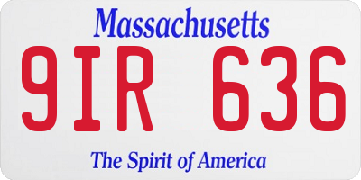 MA license plate 9IR636