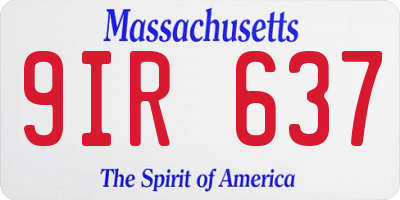 MA license plate 9IR637