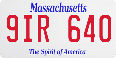 MA license plate 9IR640