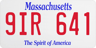 MA license plate 9IR641