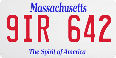 MA license plate 9IR642