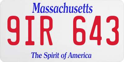 MA license plate 9IR643