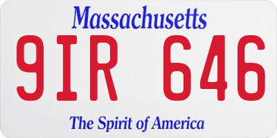 MA license plate 9IR646