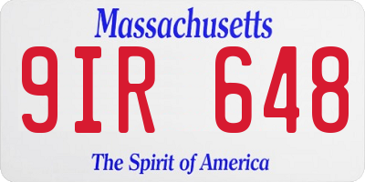 MA license plate 9IR648