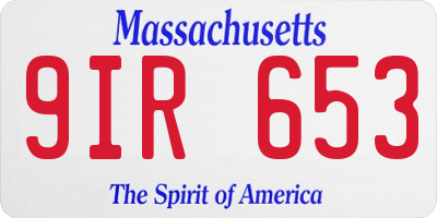MA license plate 9IR653