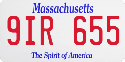 MA license plate 9IR655