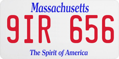 MA license plate 9IR656
