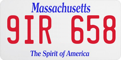 MA license plate 9IR658