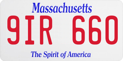 MA license plate 9IR660