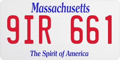 MA license plate 9IR661