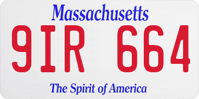 MA license plate 9IR664