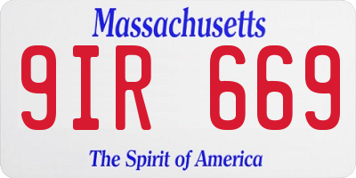 MA license plate 9IR669