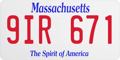 MA license plate 9IR671