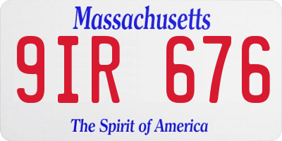 MA license plate 9IR676