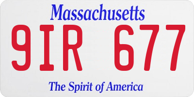 MA license plate 9IR677