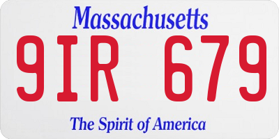 MA license plate 9IR679