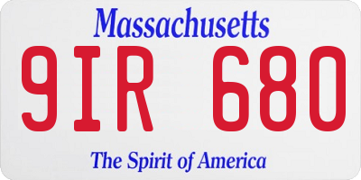 MA license plate 9IR680