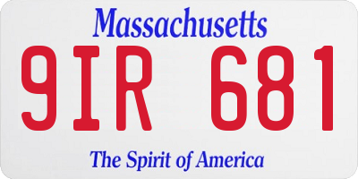 MA license plate 9IR681