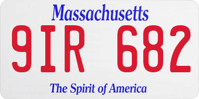 MA license plate 9IR682