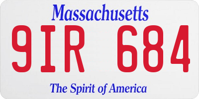 MA license plate 9IR684