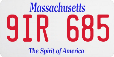 MA license plate 9IR685