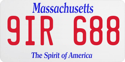 MA license plate 9IR688
