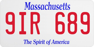 MA license plate 9IR689