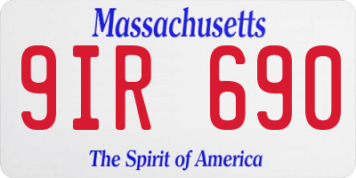 MA license plate 9IR690