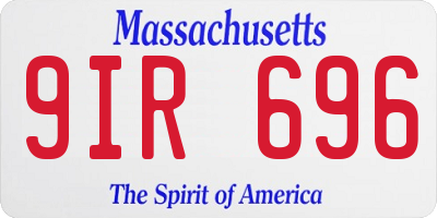 MA license plate 9IR696