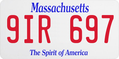 MA license plate 9IR697