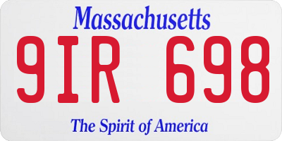 MA license plate 9IR698