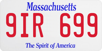 MA license plate 9IR699