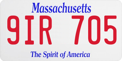 MA license plate 9IR705