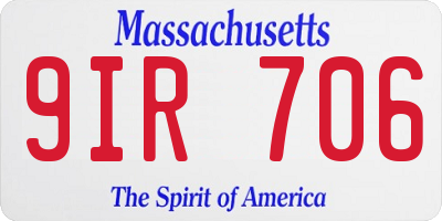 MA license plate 9IR706