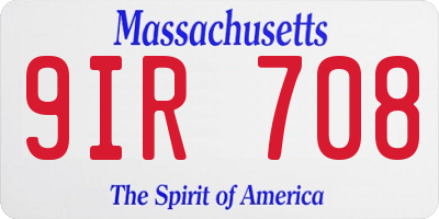 MA license plate 9IR708