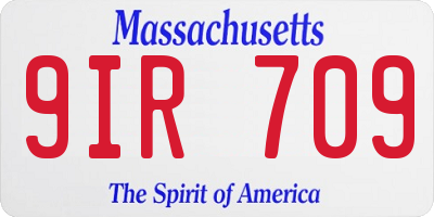 MA license plate 9IR709