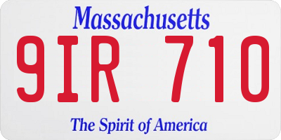 MA license plate 9IR710