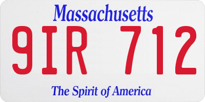 MA license plate 9IR712