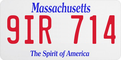 MA license plate 9IR714