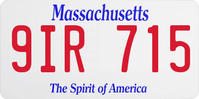 MA license plate 9IR715