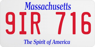 MA license plate 9IR716