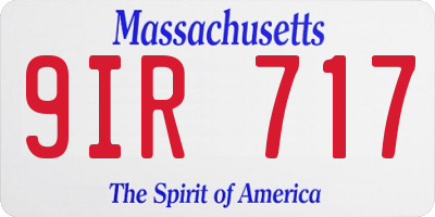 MA license plate 9IR717